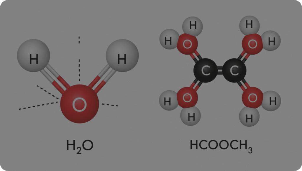 Understanding HCOOCH and H2O Structures
