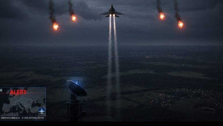 Poland Says Four of 19 Russian Drones Destroyed Over Its Territory